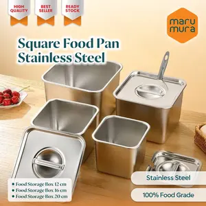 Marumura Square Food Pan Stainless Steel | GN Pan | Food Box Kontainer Stainless