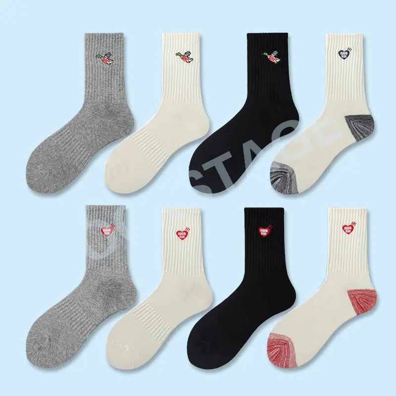Trendy brand socks HUMAN love duck embroidered socks Yu Wenle the same style athleisure stockings Menswear Lingerie