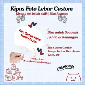 KIPAS TANGAN LEBAR Kipas Jepang Custom Foto Kipas Kerang | Kado Ulang Tahun, Pernikahan. Partai, Produk Dagang DLL Souvenir Saten