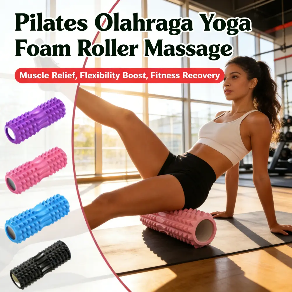 Foam Roller Premium - Alat Pijat & Peregangan Otot untuk Yoga, Pilates, Fitness, Recovery, Relaksasi - Roller Massage Terapi Myofascial Release, Alat Stretching Fleksibel, Roller Pilates 100cm x 15cm
