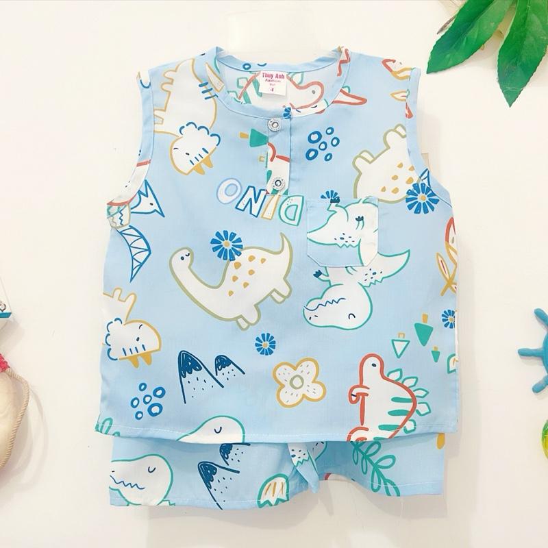 TOLEXINH [9kg-22kg] bộ sát nách quần đùi bé trai - vải tole loại 1 [FREESHIP]