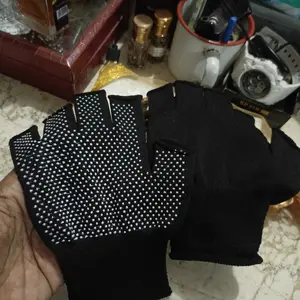 Sarung Tangan Anti Slip Half Finger 2 Jari Hitam Memancing Motor Gym