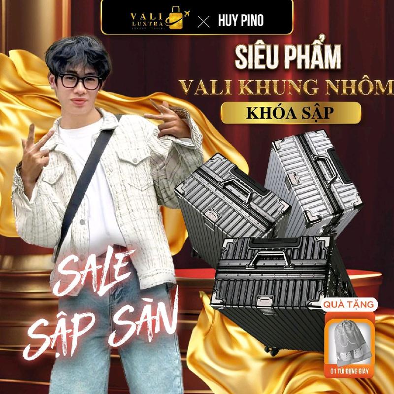  Huy Pino +Vali Khung NHôm khoá sập - Có Ngăn Để Đồ Ướt - 2 ngăn khoá kéo kín - Có Khay Để Cốc - BH 5 năm - Lỗi Liên Hệ Đổi Mới Miễn Phí  Tặng túi giày  