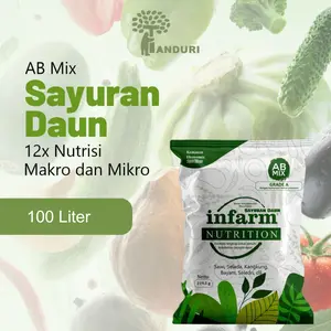 Nutrisi Ab Mix Hidroponik Sayuran Daun Untuk 100 Liter, Pupuk Hidroponik Original INFARM, Tanaman Subur & Lebat AB Mix Praktis Murah Daun Lebat Lebat Anti Rontok AB Mix Premium Nutrisi Tanaman Subur & Lebat AB Mix Sayur Hidroponik - TANDURI