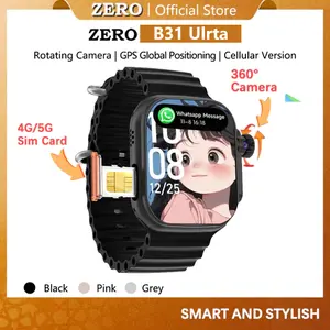 【24H Ship】Zero B31 SmartWatch Kamera HD SIM Card 5G 4G RAM 4 / 64GB Smart Watch B31Ultra AMOLED GPS HD Camera WIFI Bluetooth Health Monitoring Sports Men Women Smart Watch jam bluetooth
