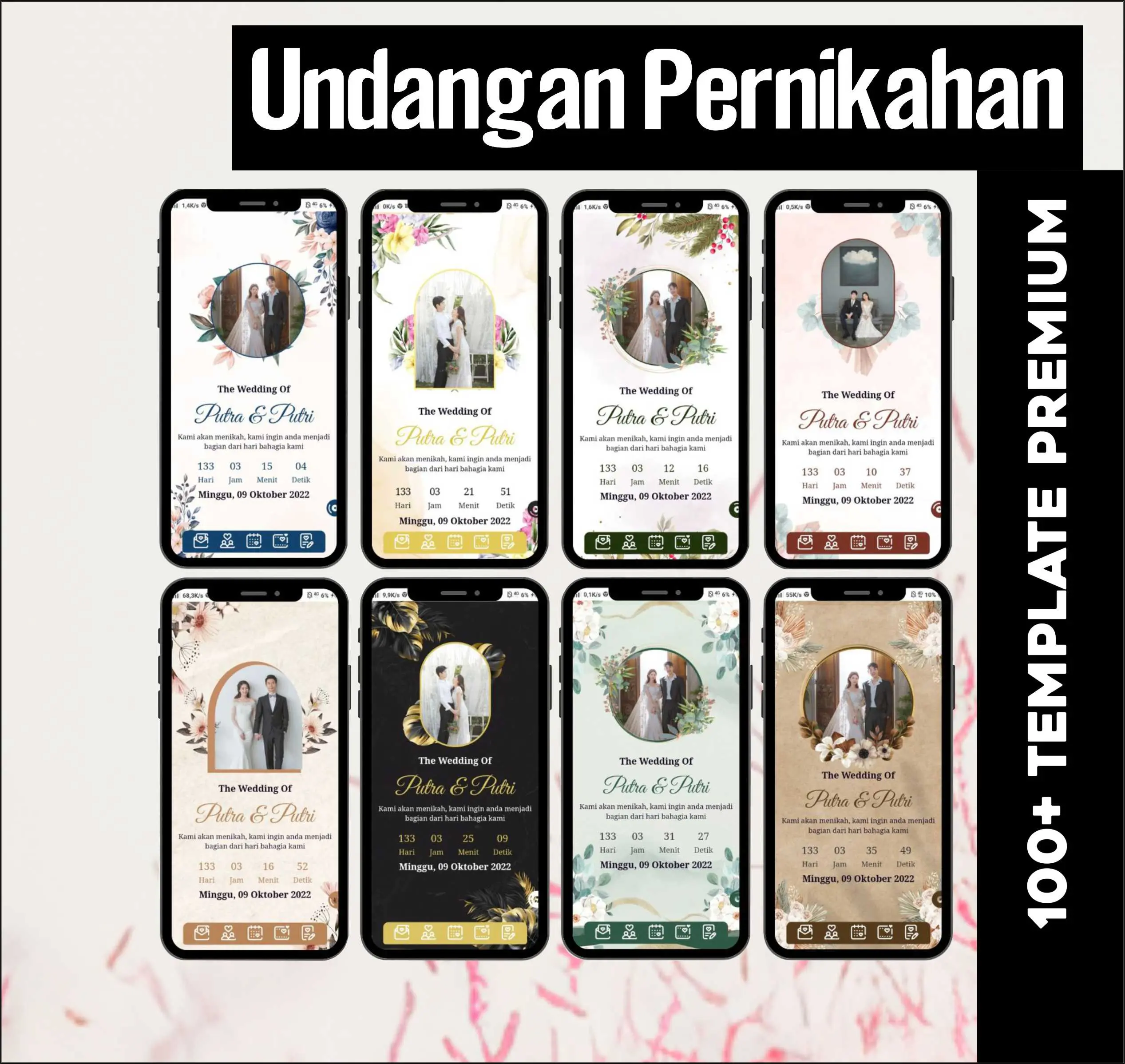 Undangan Pernikahan Thema Premium - Kartu Ucapan - Card Foto vintage