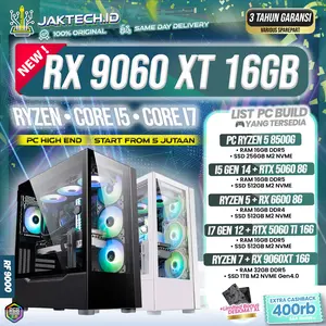 PC Gaming Ryzen 5/7 5700X 7500X3D 8700F 5600G 8600G | RTX 3050 5060 Ti RX9060 XT 8GB 16GB | 32GB DDR5 NVME | Rakitan High End Design Editing Rendering