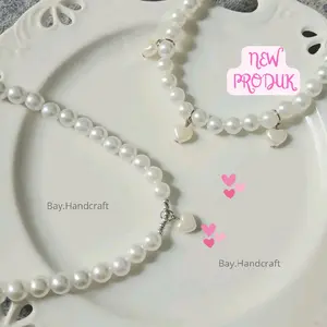 Kalung Mutiara Love Kalung Manik Aesthetic Dengan Desain Elegan Dan Mutiara Berkualitas Tinggi