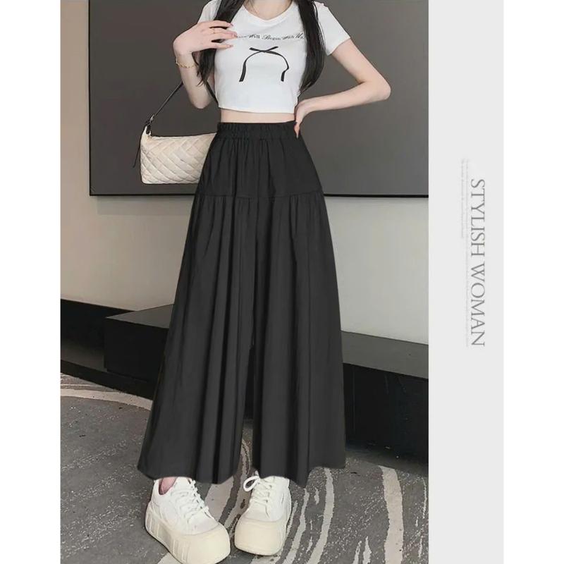 Quần Váy Xếp Ly Cạp Chun Hack Dáng 3 PHIÊN BẢN  Bigsize Hàng Đẹp Mặc Thoải Mái Che Khuyết Điểm Dáng Quả Lê Nữ Bo Chun Đen QS81 quần culottes quần  váy tầng mini shorts quần ống rộng Nhung Ong