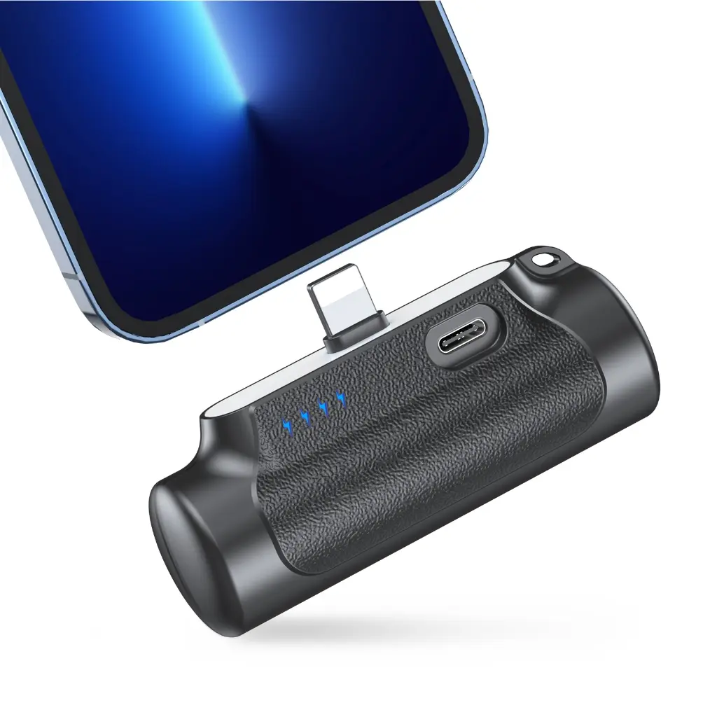 THFLS - Mini Powerbank 5000mAh Hitam Lightning iPhone Mudah Dibawa Powerbank