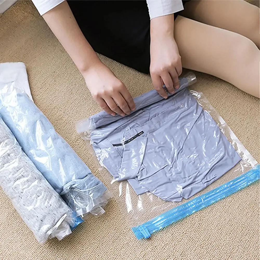 Túi Nén, Cầm Tay, Cuộn Tay, Có Thể Tái Sử Dụng, Có Van, Túi Đựng Đồ, Có Thể Gập Lại, Thích Hợp Cho Quần Áo, Chăn Bông, Không Khí Và Túi Hút Chân Không