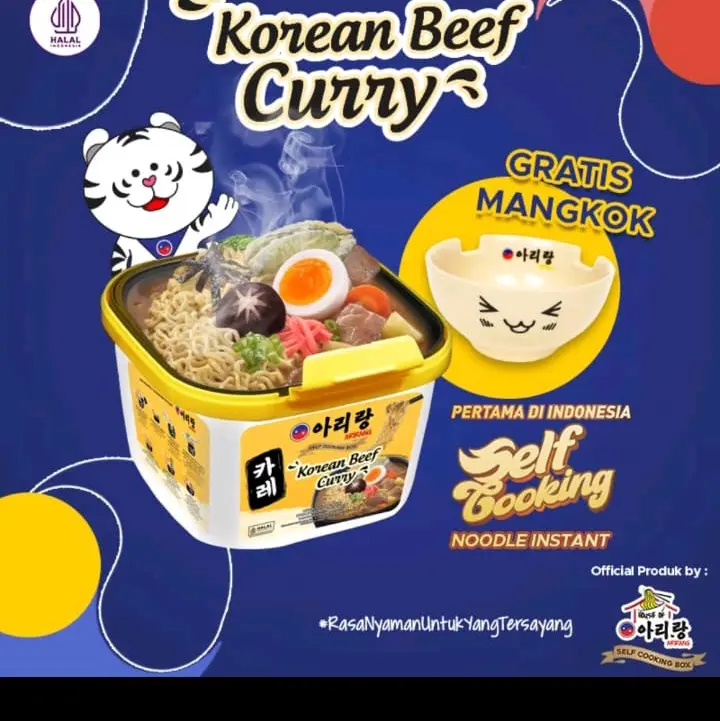 Mie Arirang Box Rasa Curry Rempa Menyengat dengan Topping Daging Kentang Wortel - Noodles, Food Makanan Instan
