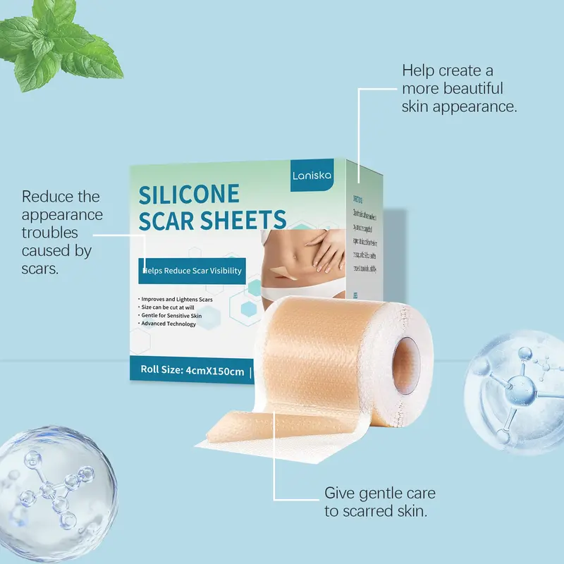 Product Introduction of Silicone Scar Sheets, 1 Roll/2 Rolls Gentle Hydrating Skin Care Patches, Breathable Body Care Products, Ideal for All Skin Types, Scar Tape For Facial Lines, Scarbandages 14
