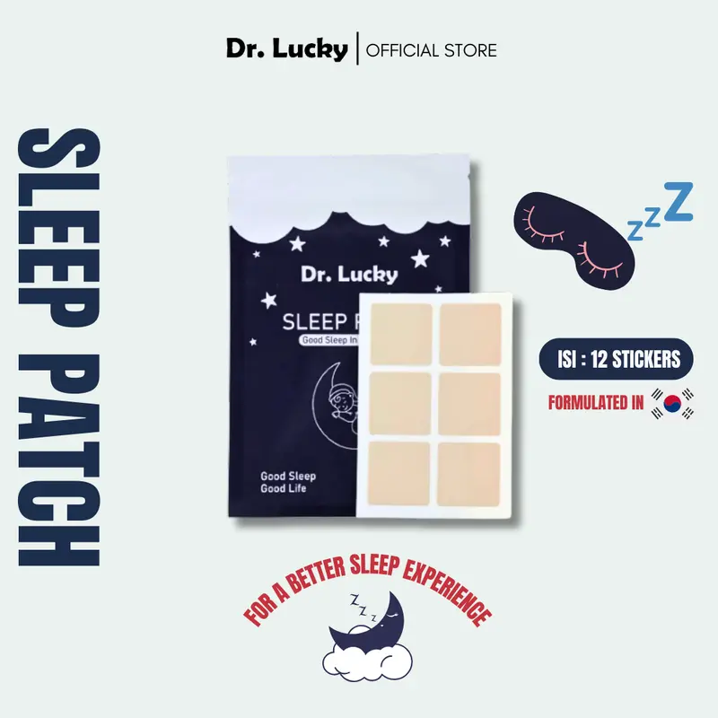 Dr Lucky Sleep Patch Bantu Tidur Melatonin Herbal Koyo Insomnia ISI 12 PCS Sulit Tidur Susah Tidur Glow KOREA SELATAN SOUTH KOREA KOREAN LUNAFORE SLEEP N GLOW DOZZEH SLEEPDAH CORRY GOODNIGHT GOOD NIGHT NERU HONS BREATH WELL SLEEPFIT SLEEPING 0