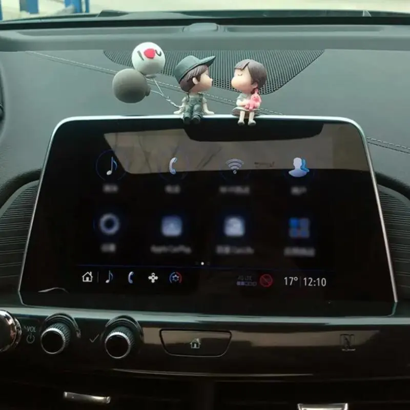 Cartoon Couple Design Car Ornament, 1 Count Cute Car Interior Decoration, Creative Office & Home Desktop Ornament 8