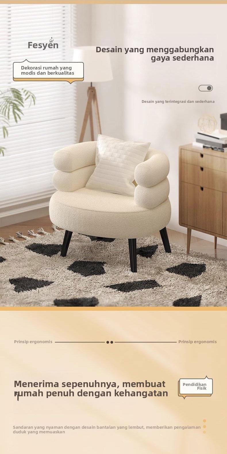 Mokiki Kursi Ruang Ganti Rias Sofa Kafe Restoran Bantalan Empuk Desain Sederhana Nyaman Dekorasi Rumah Serbaguna Mokiki Kursi Ruang Ganti Rias Sofa Kafe Restoran Bantalan Empuk Desain Sederhana Nyaman Dekorasi Rumah Serbaguna