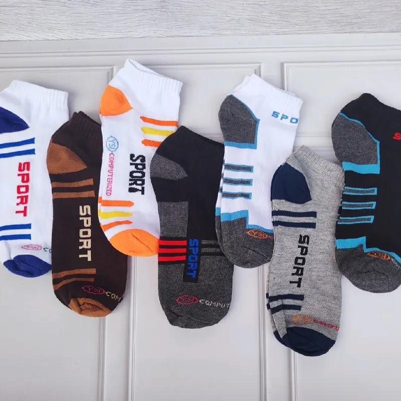 (New Sport) Paket 12 Pasang Kaos Kaki Pendek Pria Wanita Dewasa Remaja Motif Sport Semata Katun Tebal 2
