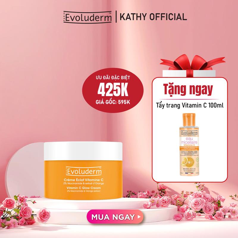 Kem dưỡng thiên nhiên thuần chay bổ sung Vitamin C giúp dưỡng da trắng sáng, mờ thâm 50ml