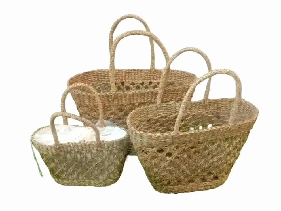 Tas Belagi – Tote bag Bakul Anyaman Mendong dengan Rantai, Stylish untuk Belanja vintage