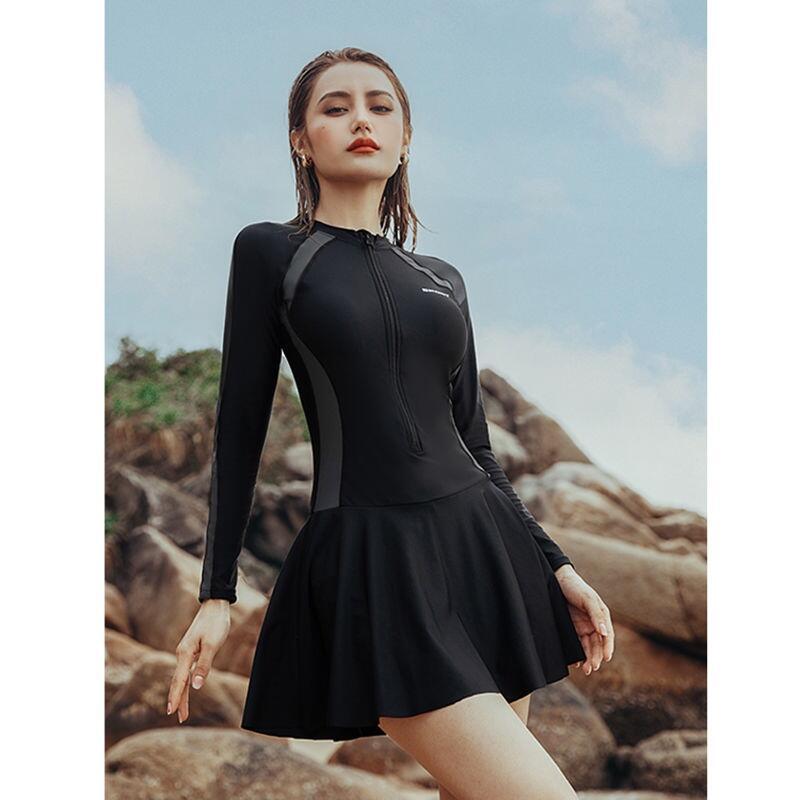 Product Introduction of Fashion Swimsuit women's meat covering conservative one piece 2023 slimming long sleeve student sports style professional swimsuit for beginners 18