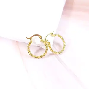 anting ring ulir medium sedang gold cewek