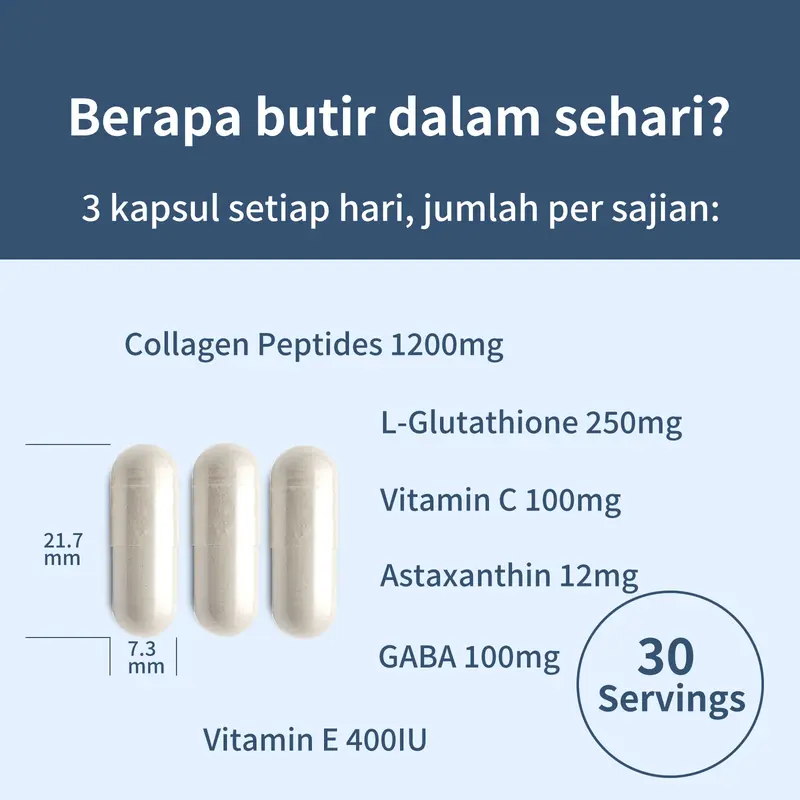 Youthvita Collagen Peptides L-Glutathione Vitamin C GABA Astaxanthin Vitamin E night time for skin 90 capsules 2