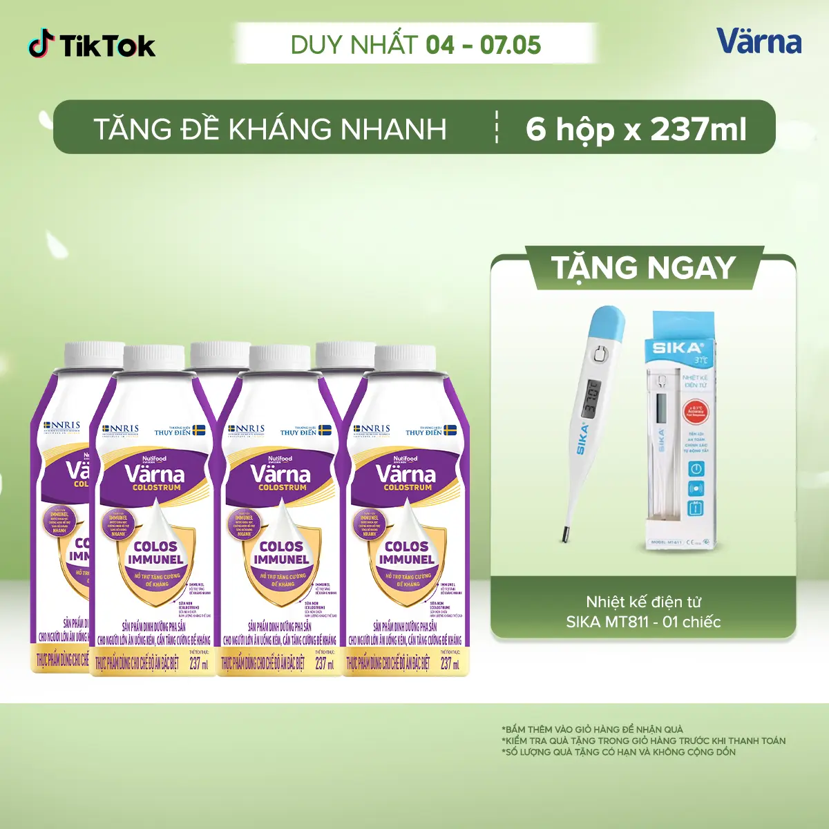 [LIVE] Lốc 6 Hộp Sữa Bột Pha Sẵn Varna Colostrum - Hỗ Trợ Tăng Đề Kháng Cho Người Lớn (6 x 237ml)