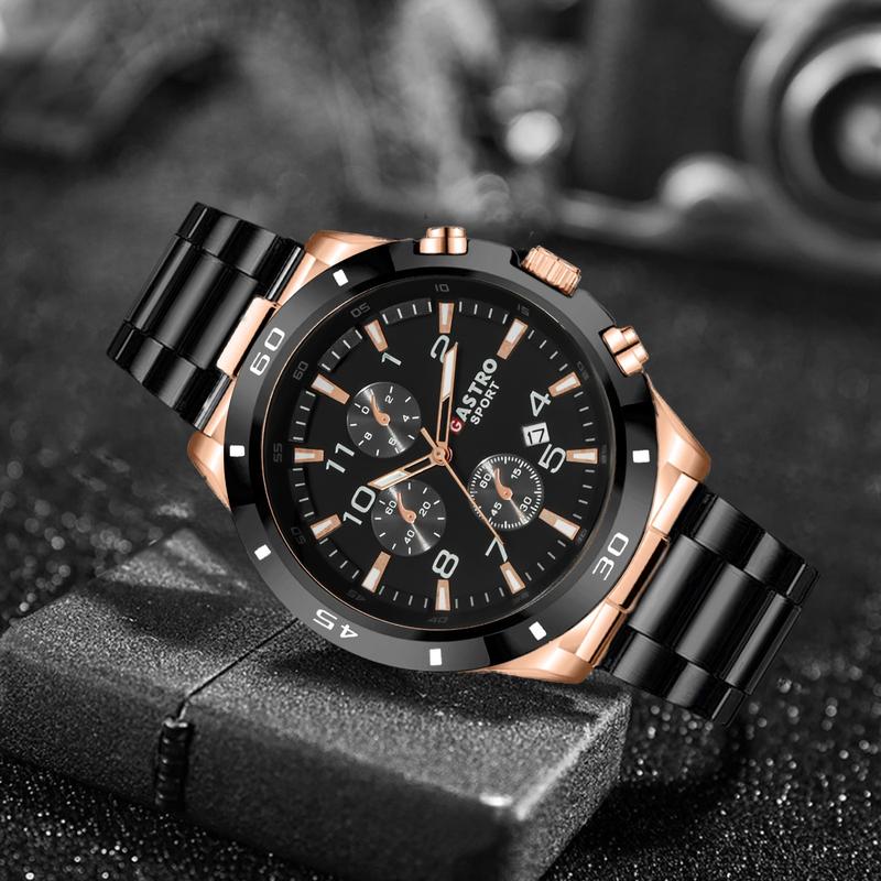 Gastro Jam Tangan Pria 4453 Rantai Stainless Steel Water Resistant 3 ATM 0