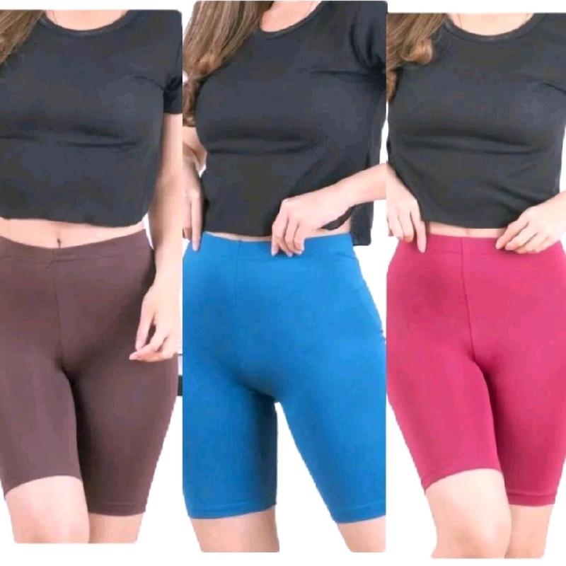 paket 3pcs shot bahan sapndexs jersi berkualitas Shorts kpop regular leggings Celana Wanita Pendek 0