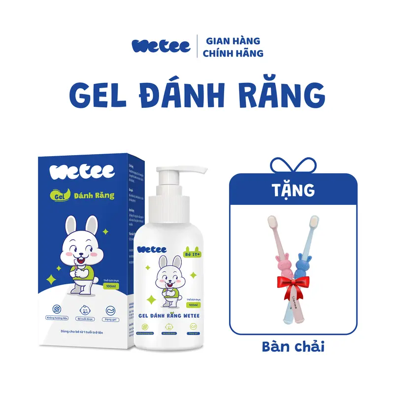 Mua 1 Gel Đánh Răng Wetee Cho Bé 1 TUỔI 100ml Và 1 Bàn Chải Đánh Răng Lông Siêu Mềm 0