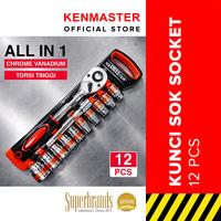 Gambar Kenmaster NEW Kunci Sok 1/2" - KM-074 12 PCS   - KCSO106 dari Kenmaster Official Store Kota Administrasi Jakarta Utara 1 Tokopedia