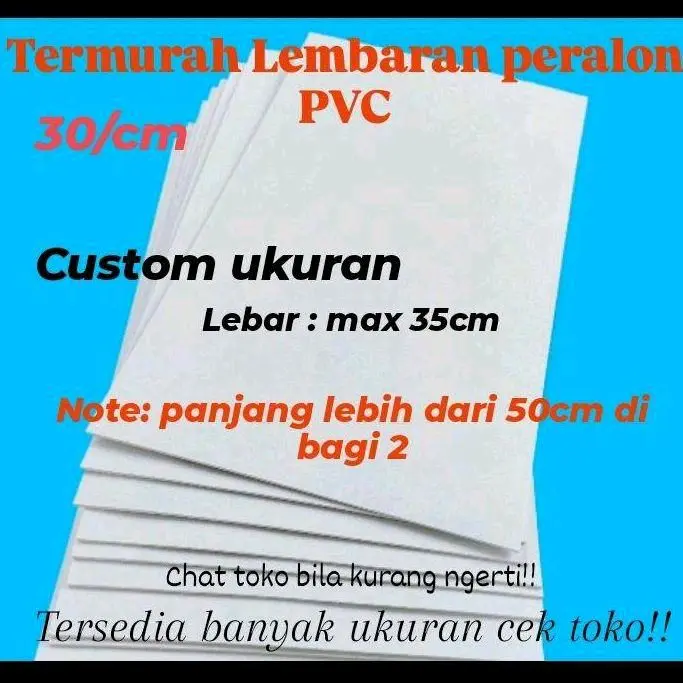 5x5 sampai 20x35 Lembaran PVC Peralon Custom Ukuran untuk Kerajinan Miniatur DLL (COD) Alat