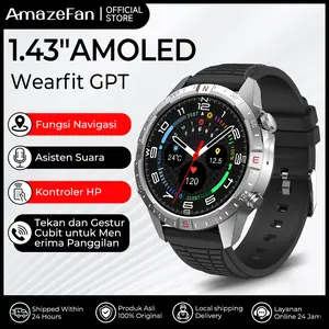 AmazeFan SmartWatch ABVO 40 GM  Layar 1.43inci Amoled HD | Multifungsi | Fitness Tracker | IP67 Waterproof | Bluetooth Call & Multi-Sport Mode Bergaransi 12bulan