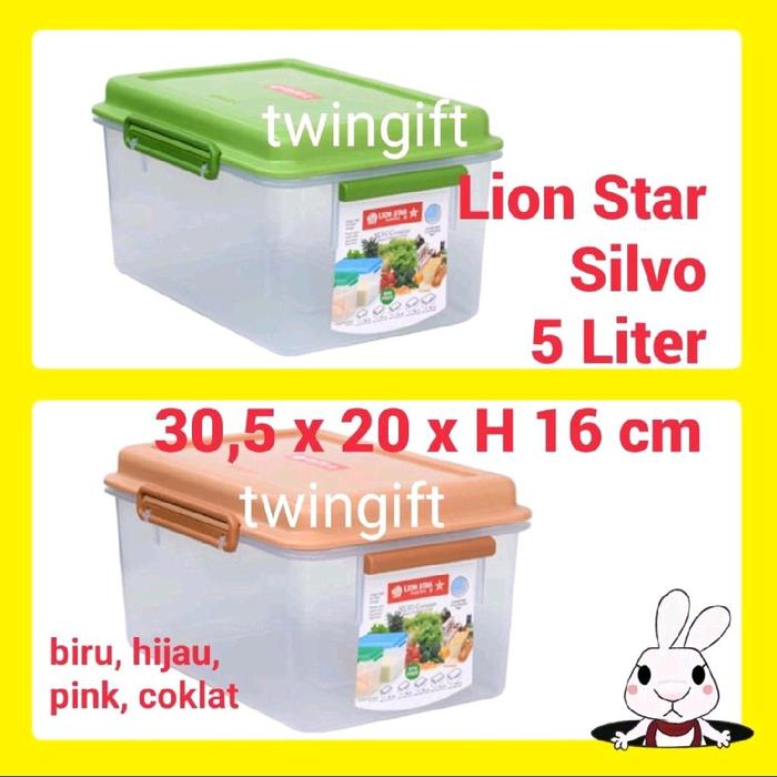 Gambar Container/Kontainer Box Kedap Serbaguna, Lion Star-Silvo 5 Liter . dari twingift Kota Administrasi Jakarta Pusat Tokopedia
