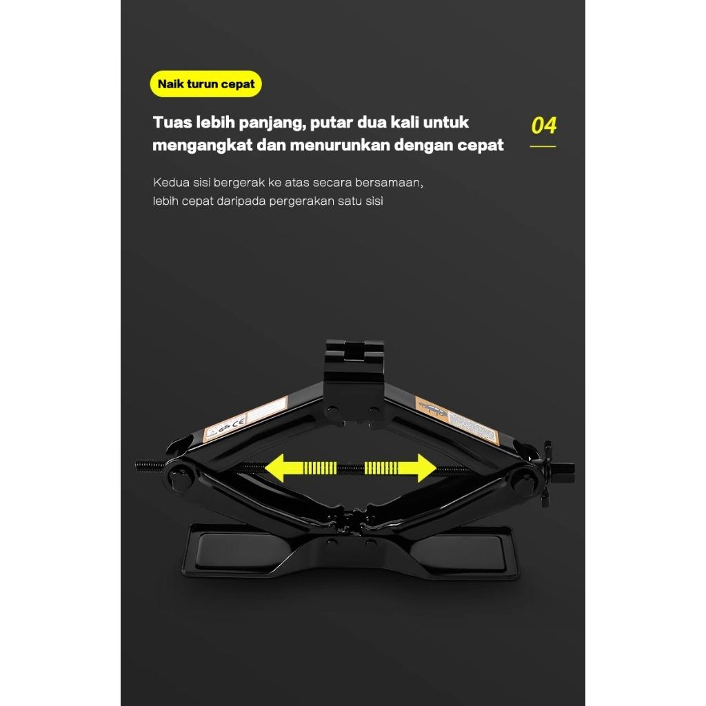 Dongkrak Gunting 1 Ton - Dongkrak Mobil Tipe Tangan Hitam. Praktis untuk Ganti Ban Darurat, Ringan & Mudah Disimpan! Dongkrak Gunting 1 Ton - Dongkrak Mobil Tipe Tangan Hitam. Praktis untuk Ganti Ban Darurat, Ringan & Mudah Disimpan!