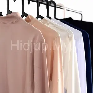 Manset atasan bahan Kaos rayon premium super dingin / long sleeve unisex turtle neck Baju Dalaman Wanita Panjang