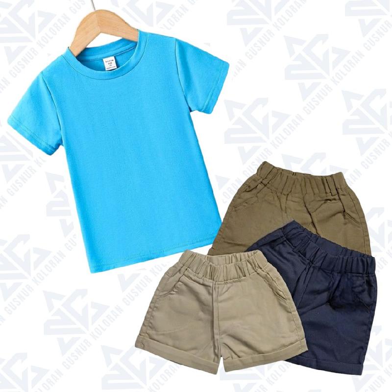 SETELAN celana pendek kaos polos ANAK" PRIA WANITA   / 8bln -7th max berat 15KG 3