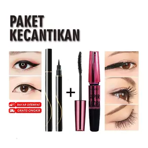 Paket Kecantikan Mata 2 in 1 - Mascara Plus Eyeliner Waterproof, Pensil Tahan Lama - Lasting