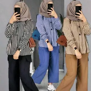 (12.12) SETELAN SALUR PREMIUM ATASAN KEMEJA BAWAHAN CELANA CARGO BAHAN LEMBUT TEBAL KEKINIAN