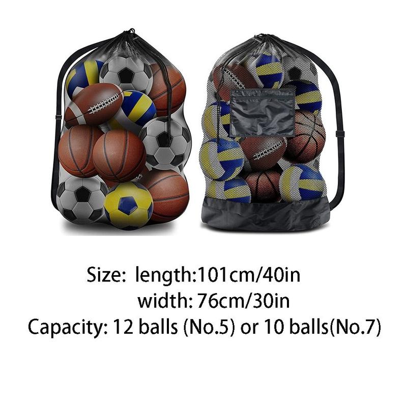 Team Work Ball Bags Extra Large Sports Ball Bag Mesh Durable Heavy Duty Basketball Soccer Ball Bag Widely Applicable with Adjustable Shoulder Strap Sports Equipment Storage Organizer BaseBall 2