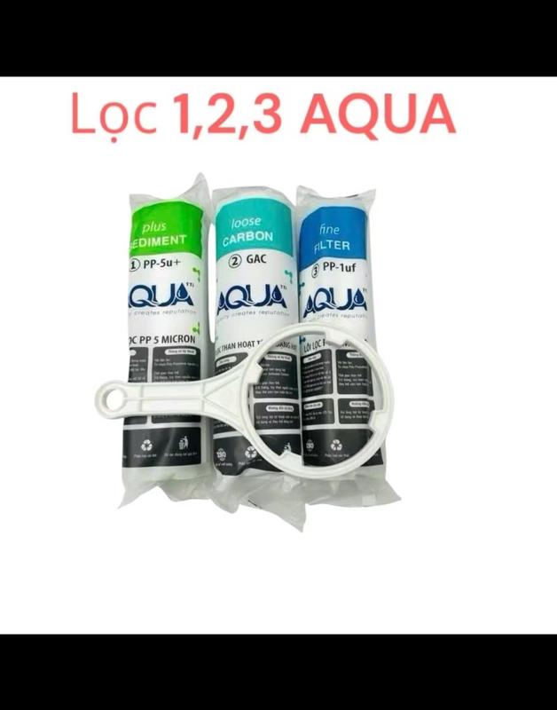 Bộ 3 Quả Lõi Lọc Nước 1-2-3 AQUA hàng Tốt Chất lượng 4