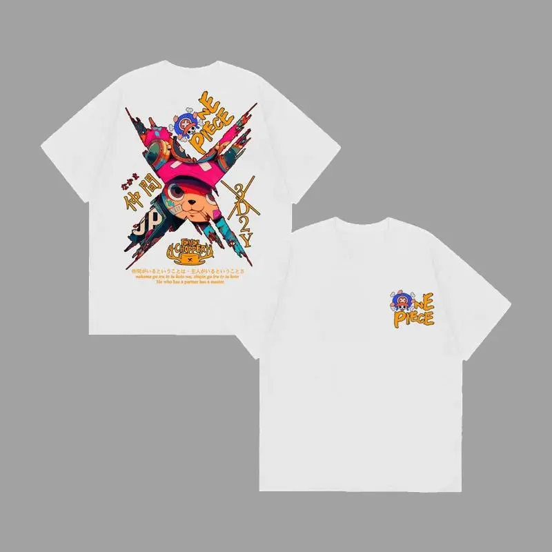 Kemeja Chopper Anime T-shirt Cetak Kartun T-shirt Lengan Pendek Tren Fashion Terlaris Kemeja Lengan Pendek Pria dan Wanita 1
