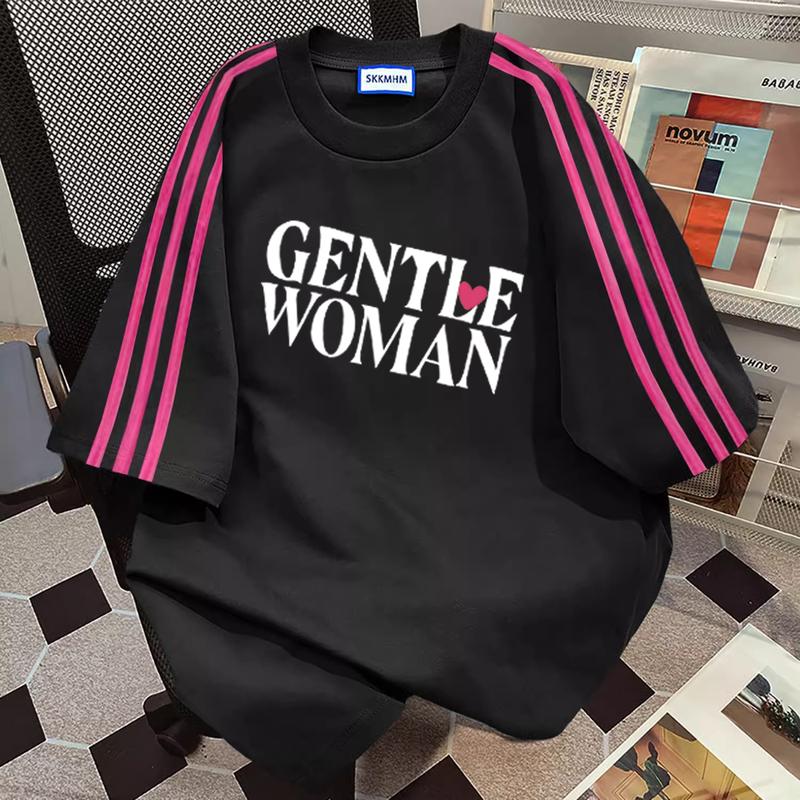 Gentle woman Kemeja-T lengan pendek Baju baggy shirt cotton - TikTok