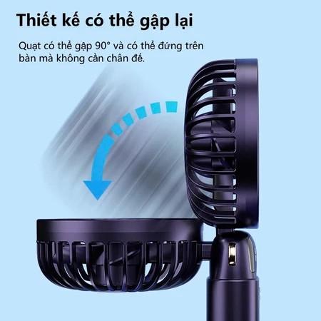 Cầm tay Mini Portable Folding Nhỏ Fan Màn hình kỹ thuật số USB sạc Desktop Mini Electric Fan 8