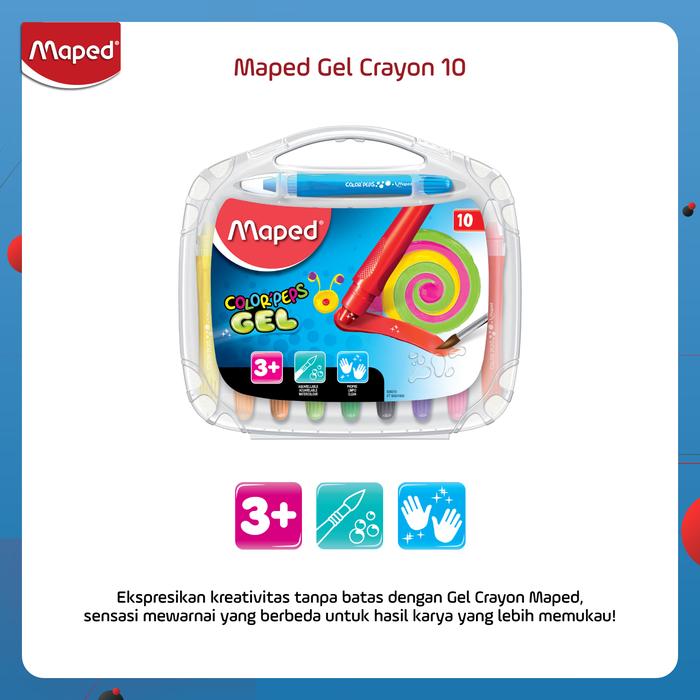 Gambar Maped Gel Crayon set 10 free kuas - Spesifikasi dari Maped Store Kota Administrasi Jakarta Timur Tokopedia