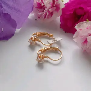 anting desi mata satu anting kait perhiasan titanium wanita elegan awet dan tidak luntur