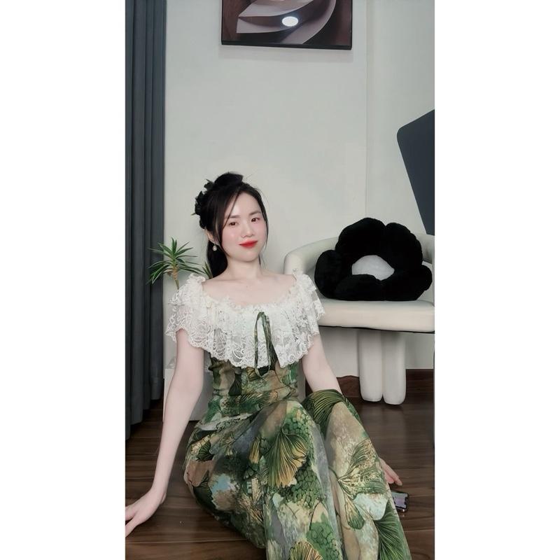 Huyen Minishop - Set Bộ Cổ Ren 2 Tầng Mềm Phối Nơ Vai Áo Nhúng Bèo Quần Ống Suông Rộng Có Túi Cho Nữ Chất Liệu Lụa Satin Và Lụa Mango Tuỳ Màu Size 40-60kg Giặt Máy Và Tay Đều Được