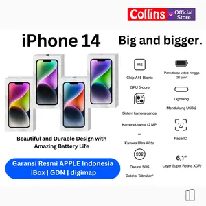 APPLE iPhone 14 128GB A15 Bionic CPU 6C / GPU 5C 6GB RAM Resmi DIGIMAP IBOX GDN