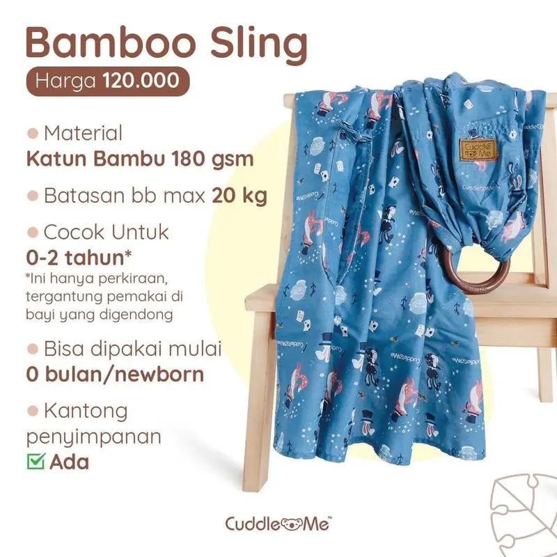 Bamboo Sling Cuddleme Gendongan Samping Bayi Baru Lahir Balita Gendong 3