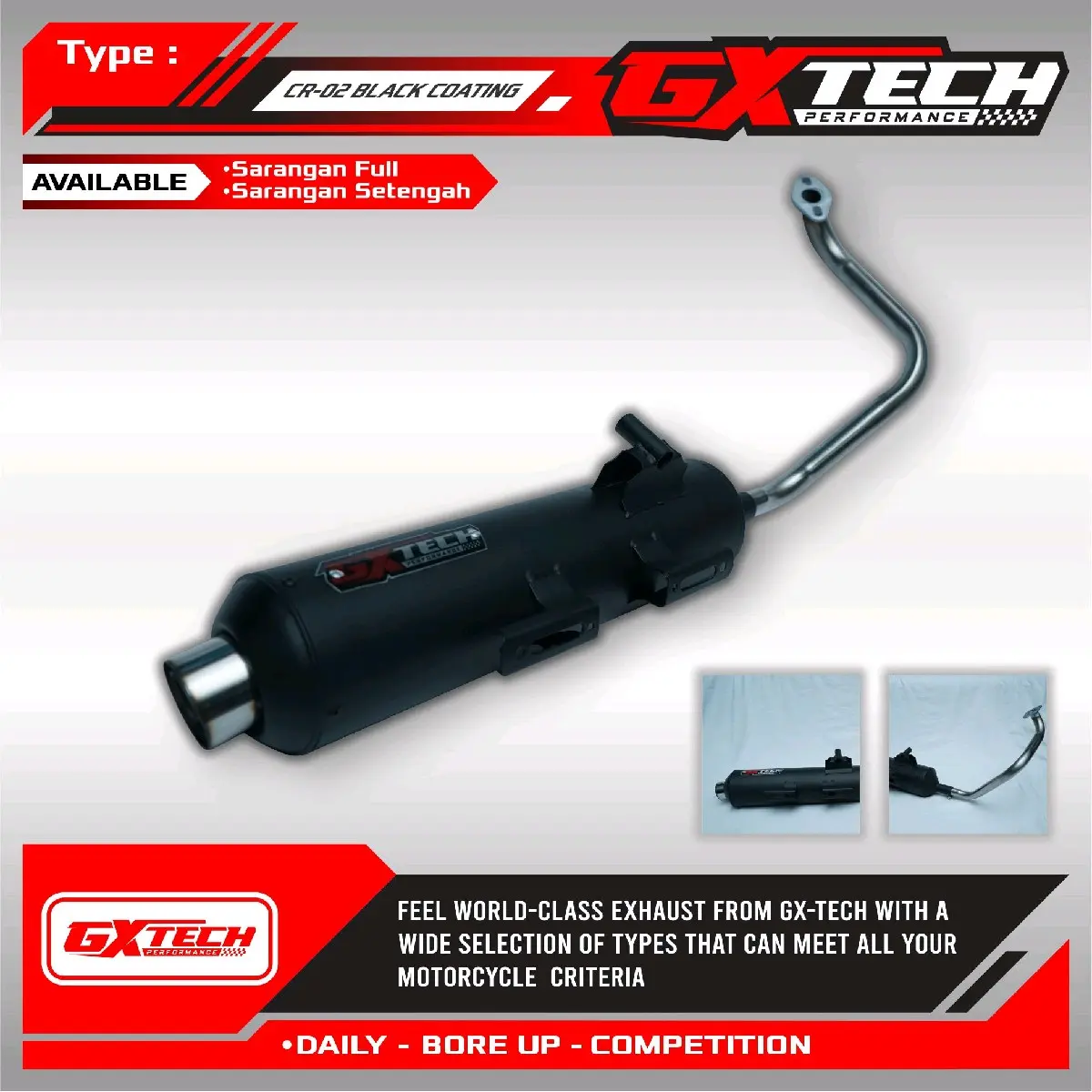 Knalpot GX-TECH VARIO 125 - 150 LED OLD / NEW